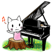 White Cat Yuzu chans Piano
